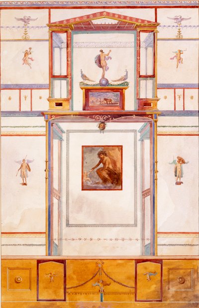 Diptychon mit dem Riesen Polyphemus, Wanddekoration aus dem Haus des Dominus M. Lucretius, Pompeji von Edouard Clerievanse